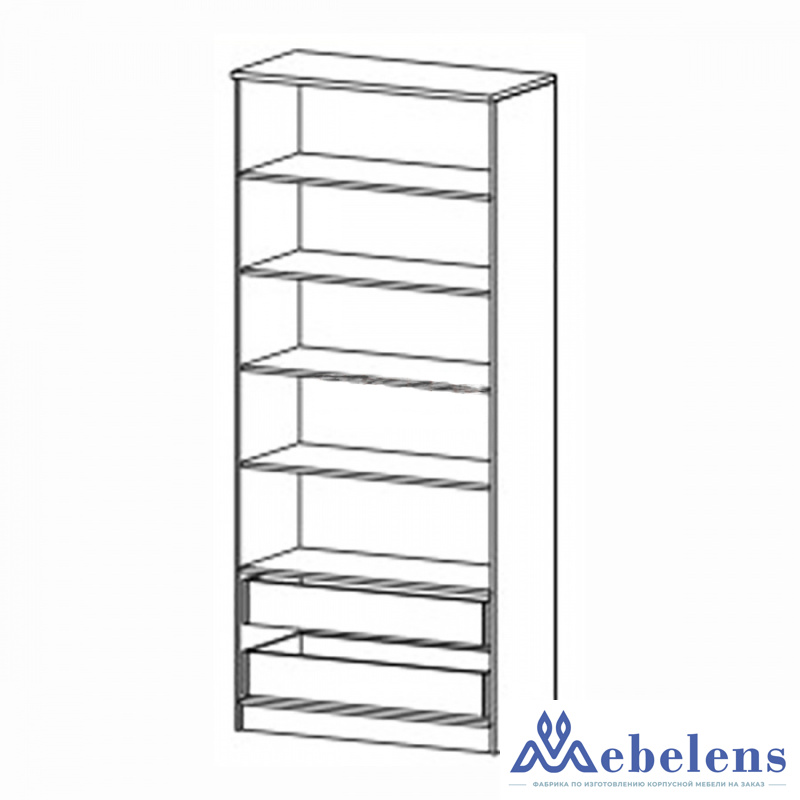 Шкаф с полками и 2-мя ящиками Сэндай С-23